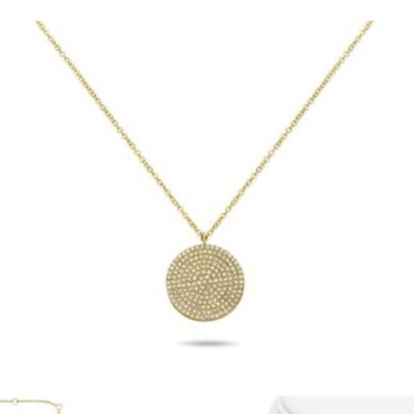 14k gold boutique ROUND DIAMOND NECKLACE - Picture 2 of 6